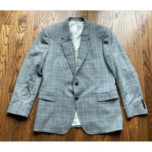 Billy Reid Blazer Mens Size 44R Gray Plaid 100% Wool Made In Italy Jacket